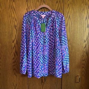 NWT Lilly Pulitzer silk Elsa top size small